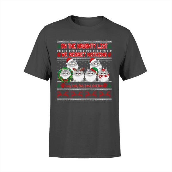 Personalized Shirt, Up To 6 Cats, Christmas Is Better With Cats, Christmas Gift For Cat Lovers