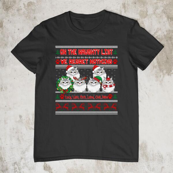 Personalized Shirt, Up To 6 Cats, Christmas Is Better With Cats, Christmas Gift For Cat Lovers