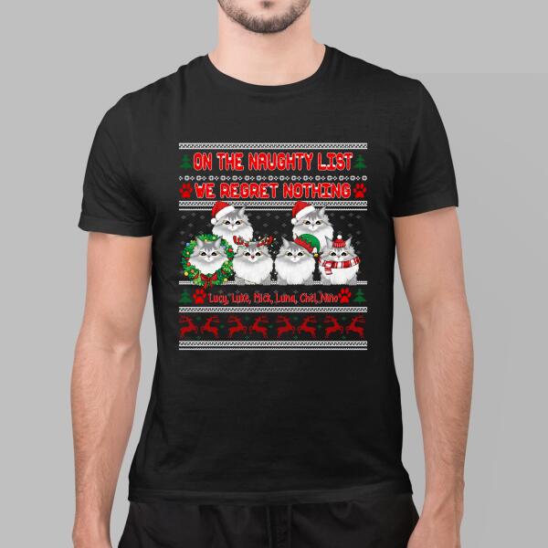 Personalized Shirt, Up To 6 Cats, Christmas Is Better With Cats, Christmas Gift For Cat Lovers