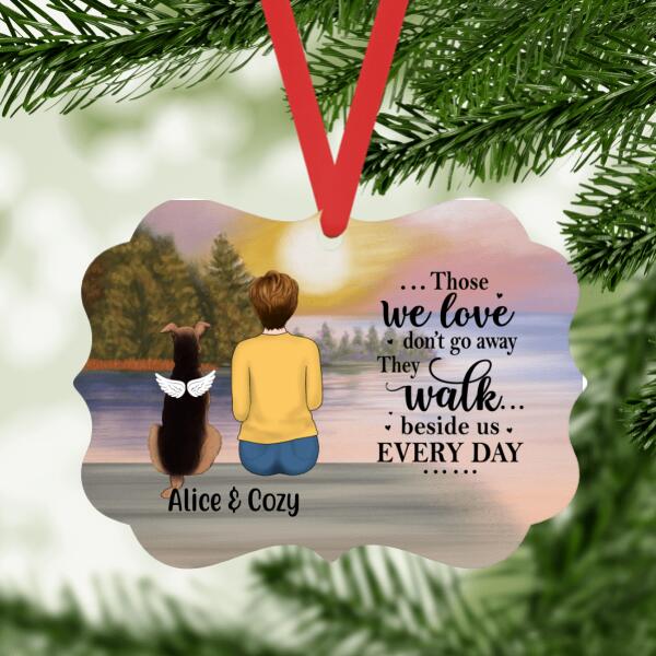 Personalized Metal Ornament, Memorial Gift for Loss of Dog, Cat, Sympathy Gift For Woman, Christmas Gift