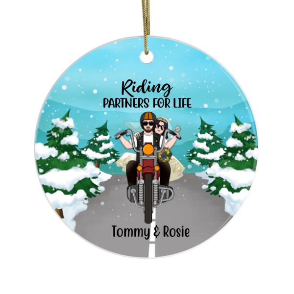 Personalized Ornament, Christmas Wedding Motorcycle Couple, Christmas Gift For Motorcycle Lover, Couple