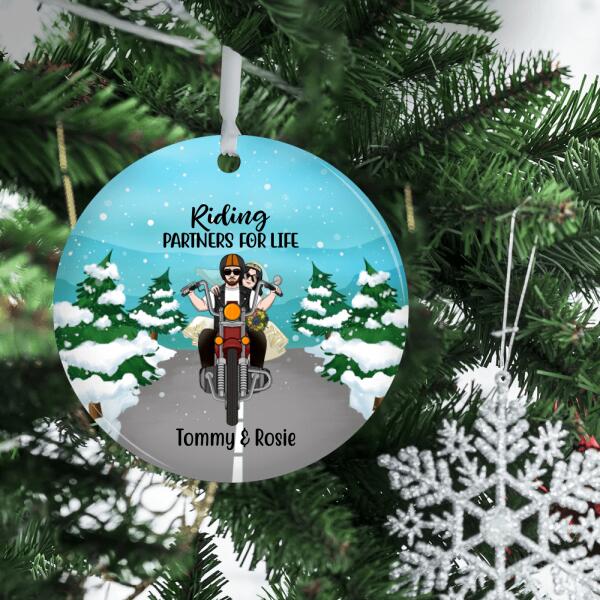 Personalized Ornament, Christmas Wedding Motorcycle Couple, Christmas Gift For Motorcycle Lover, Couple