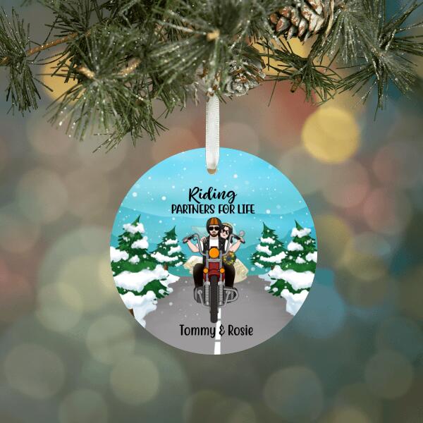 Personalized Ornament, Christmas Wedding Motorcycle Couple, Christmas Gift For Motorcycle Lover, Couple