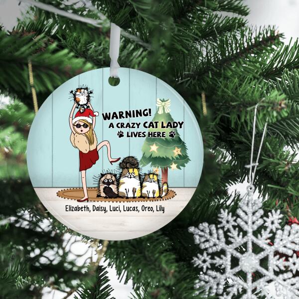 Personalized Ornament, Crazy Cat Lady, Christmas Gift For Cat Lovers