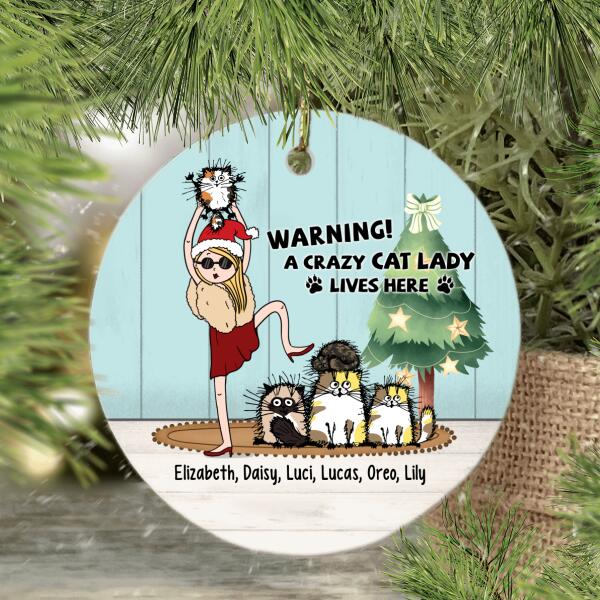 Personalized Ornament, Crazy Cat Lady, Christmas Gift For Cat Lovers