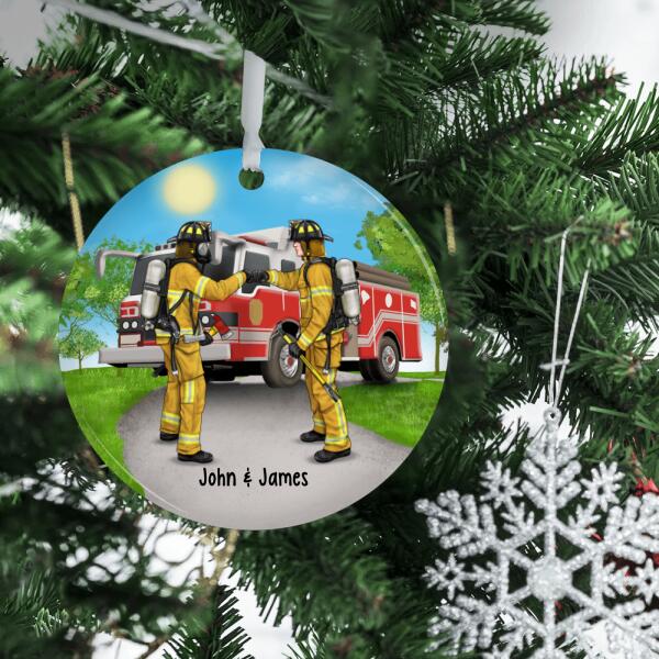 Personalized Ornament, Firefighter Partners for Couple, Friends, Christmas Gift for Firefighters