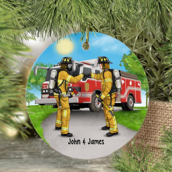 Personalized Ornament, Firefighter Partners for Couple, Friends, Christmas Gift for Firefighters