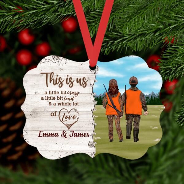 Personalized Metal Ornament, Favorite Place In All The World - Couple Gift, Christmas Gift For Hunters