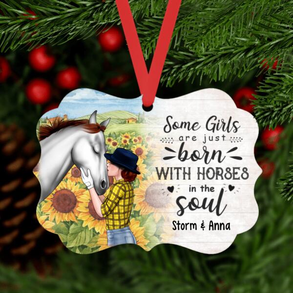 Personalized Metal Ornament, Horse Gifts For Girl, Some Girls Are Just Born with Horses, Christmas Gift