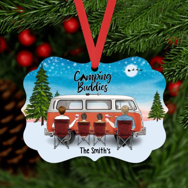 Personalized Metal Ornament, Camping Friends, Family And Kids, Gift For Christmas