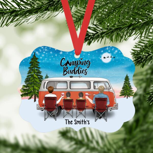 Personalized Metal Ornament, Camping Friends, Family And Kids, Gift For Christmas