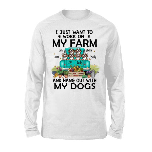 Personalized Shirt, Up To 6 Dogs, Work On Farm and Hang Out With Dogs, Gift For Farmers and Dog Lovers