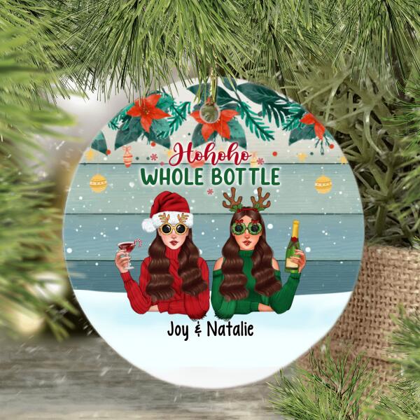 Personalized Metal Ornament, Up To 3 Girls, Holiday Drinking Buddy, Christmas Theme, Christmas Gift For Friends, Sisters