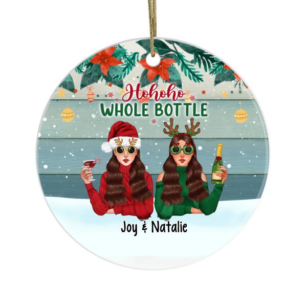 Personalized Metal Ornament, Up To 3 Girls, Holiday Drinking Buddy, Christmas Theme, Christmas Gift For Friends, Sisters