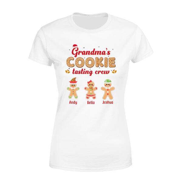 Grandma's Cookies Tasting Crew - Christmas Personalized Gifts Custom Shirt for Family for Grandma