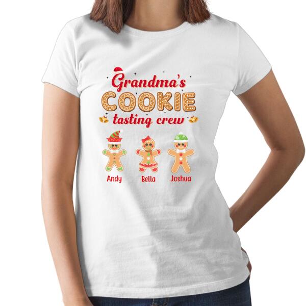 Grandma's Cookies Tasting Crew - Christmas Personalized Gifts Custom Shirt for Family for Grandma