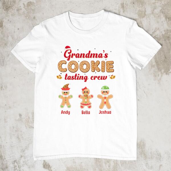 Grandma's Cookies Tasting Crew - Christmas Personalized Gifts Custom Shirt for Family for Grandma