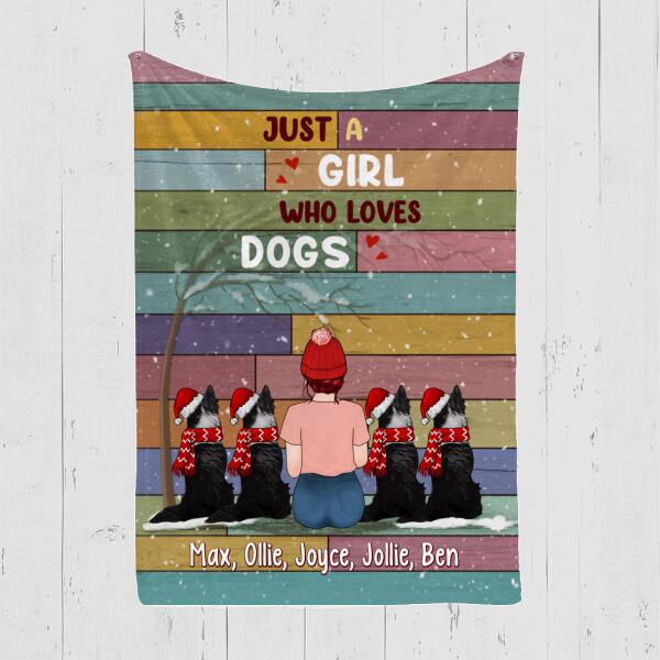 Personalized Blanket, Just A Girl Who Loves Dogs, Christmas Gift For Dog Lovers