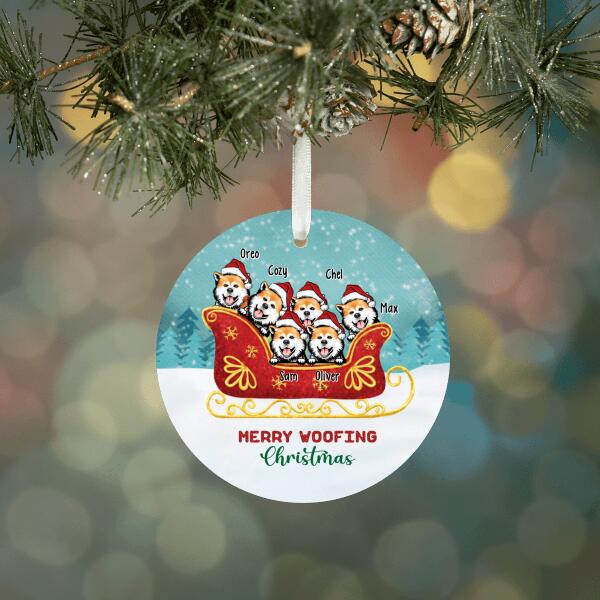 Personalized Ornament, Dogs In Santa Sleigh, We Believe In Santapaws, Christmas Gift For Dog Lovers