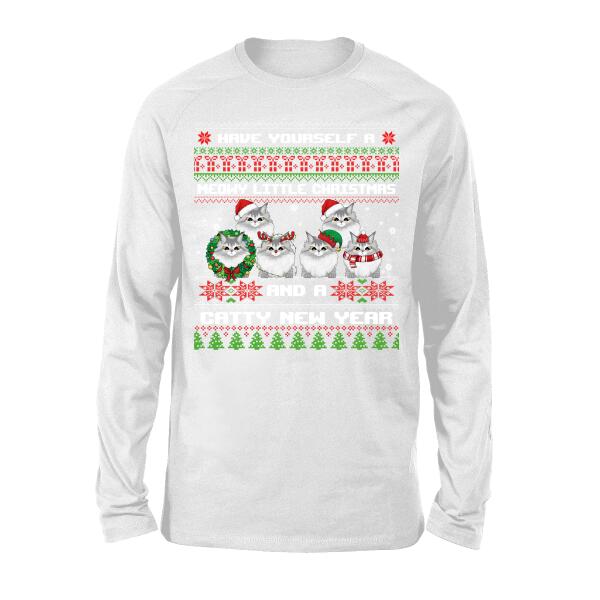 Personalized Shirt, Meowy Little Christmas And Catty New Year, Christmas Gift For Cat Lovers