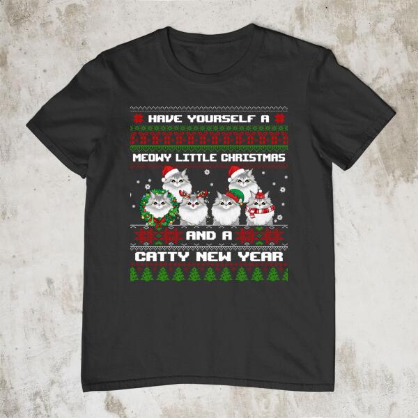 Personalized Shirt, Meowy Little Christmas And Catty New Year, Christmas Gift For Cat Lovers