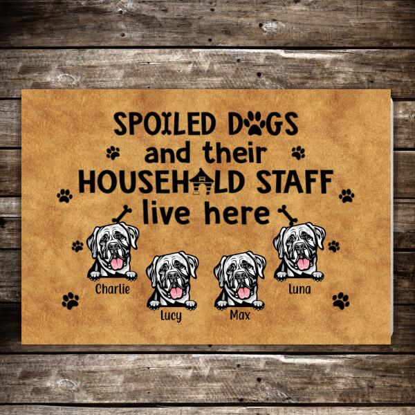 Personalized Doormat, Spoiled Dogs, Up to 4 Dogs, Gifts for Dog Lovers