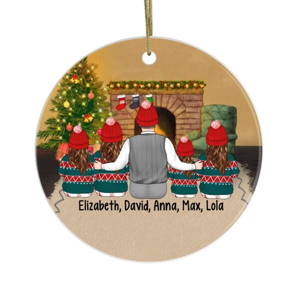 Grandfather With Kids - Christmas Personalized Gifts Custom Ornament For Grandpa