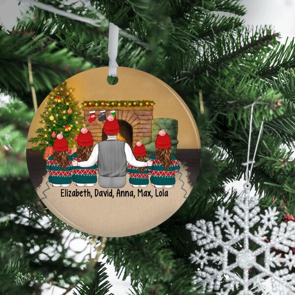 Grandfather With Kids - Christmas Personalized Gifts Custom Ornament For Grandpa