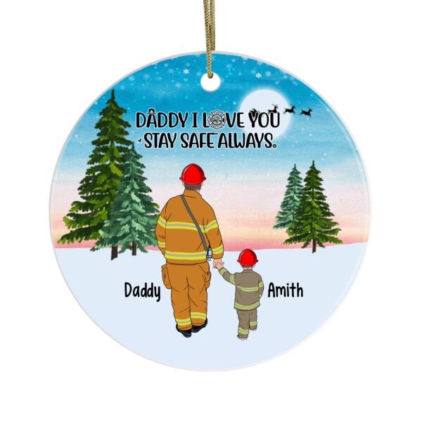 Personalized Metal Ornament, Firefighter Family - Parents And Kids, Gift For Christmas