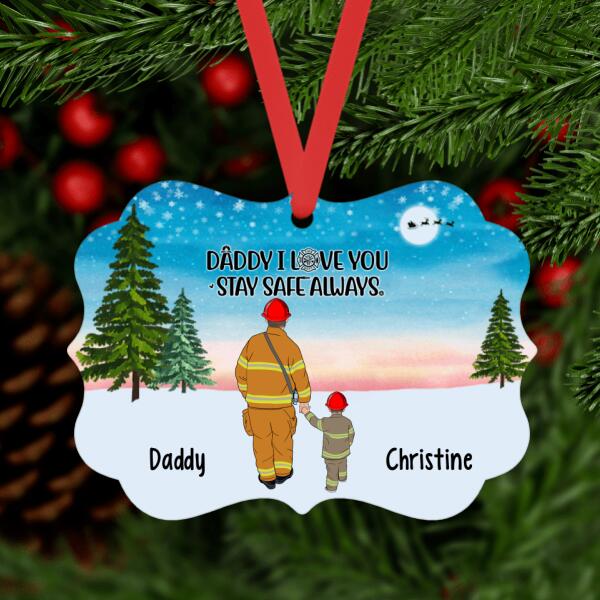 Personalized Metal Ornament, Firefighter Family - Parents And Kids, Gift For Christmas