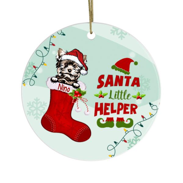 Personalized Ornament, Santa Little Helper, Christmas Gift For Dog Lovers, Cat Lovers