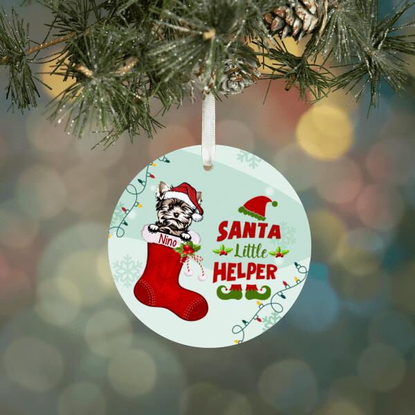 Personalized Ornament, Santa Little Helper, Christmas Gift For Dog Lovers, Cat Lovers