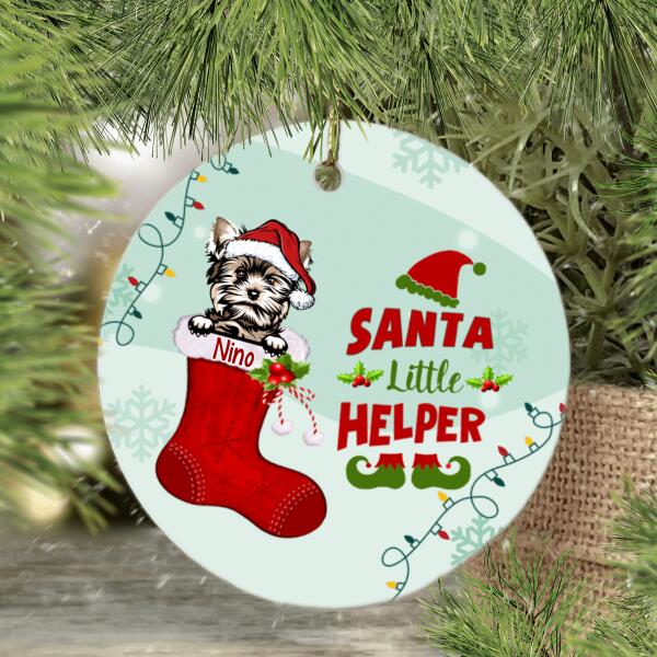 Personalized Ornament, Santa Little Helper, Christmas Gift For Dog Lovers, Cat Lovers