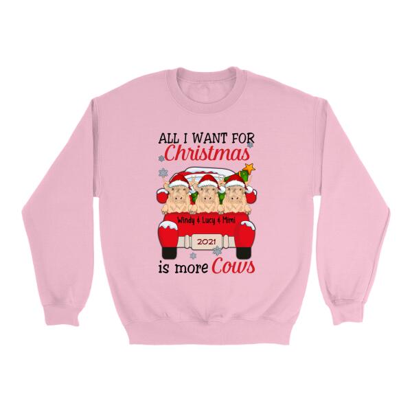 Personalized Shirt, All I Want For Christmas Is More Cows, Christmas Gift For Cow Lovers