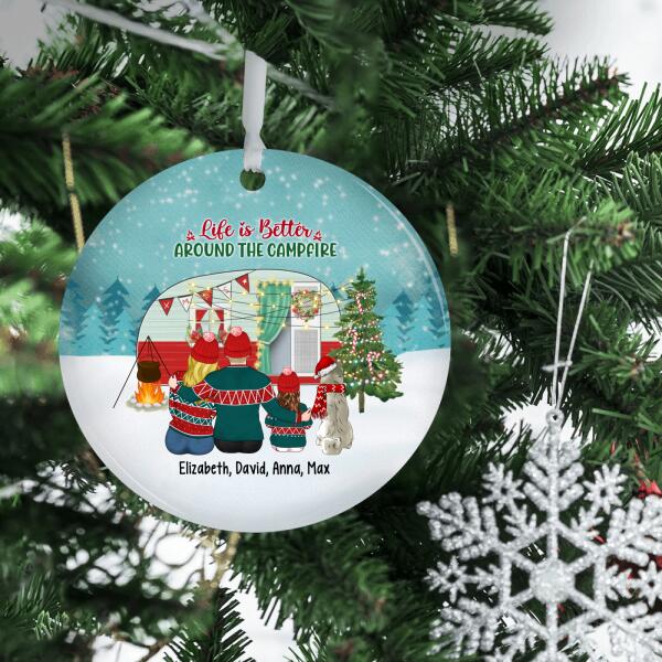 Personalized Ornament, Christmas Is Better Around The Campfire, Christmas Gift For Camping Lovers, Family