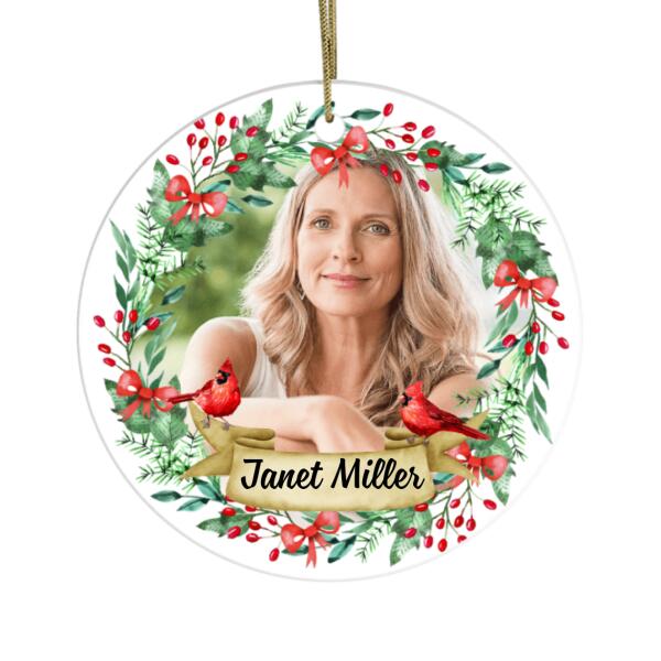 Personalized Ornament, Memorial Christmas Wreath, Christmas Gift For Loss Of Loved Ones