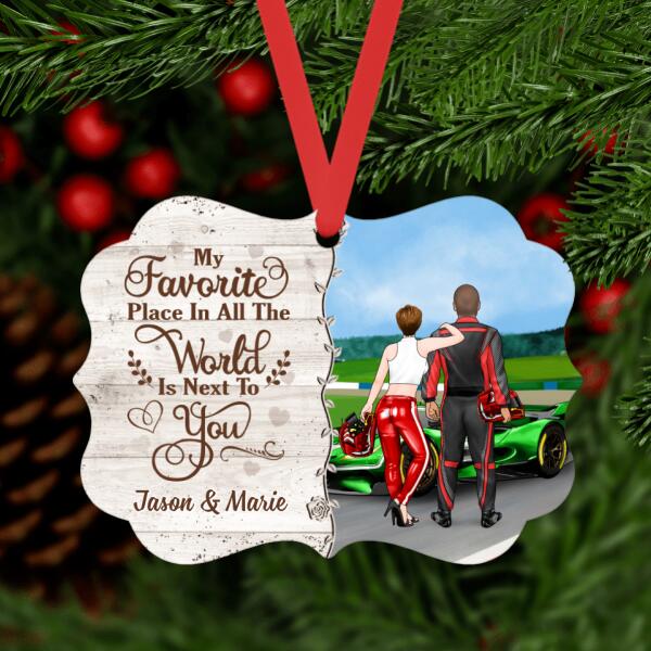 Personalized Metal Ornament, Racing Couple And Friends, Gift For Racing Couples, Racing Fans