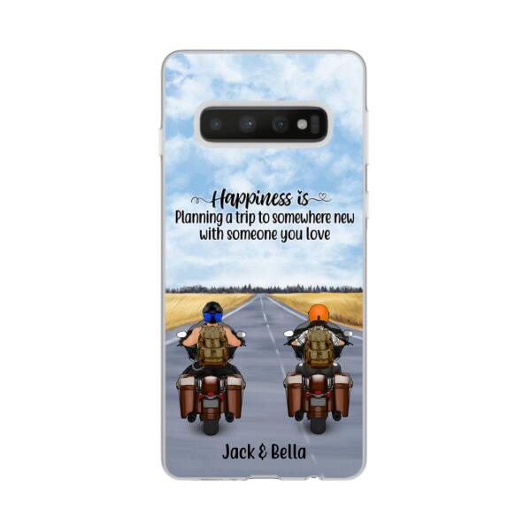 Personalized Phone Case, Travelling By Motorcycle Partners, Motorcycle Touring, Gift for Motorcycle and Travelling Lovers