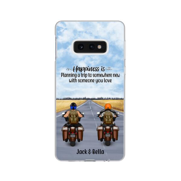 Personalized Phone Case, Travelling By Motorcycle Partners, Motorcycle Touring, Gift for Motorcycle and Travelling Lovers
