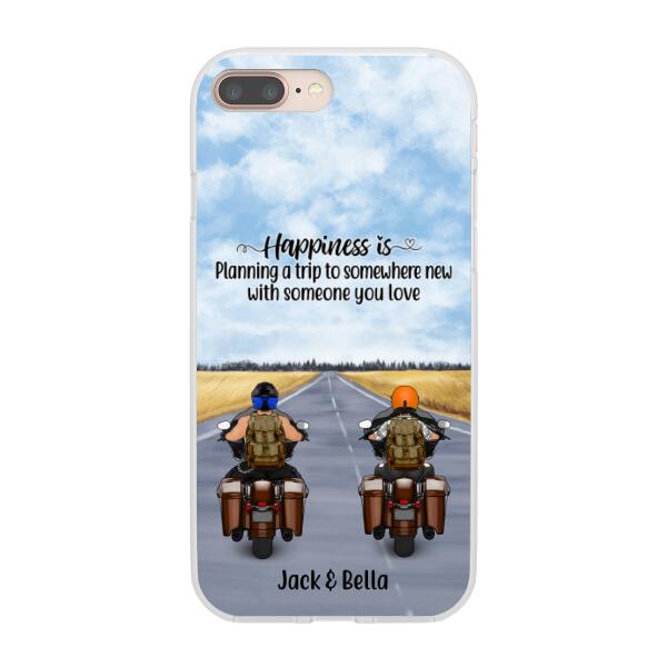 Personalized Phone Case, Travelling By Motorcycle Partners, Motorcycle Touring, Gift for Motorcycle and Travelling Lovers