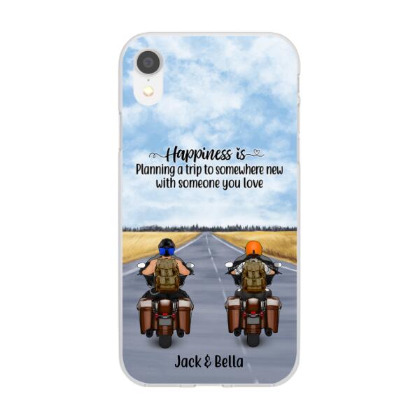 Personalized Phone Case, Travelling By Motorcycle Partners, Motorcycle Touring, Gift for Motorcycle and Travelling Lovers