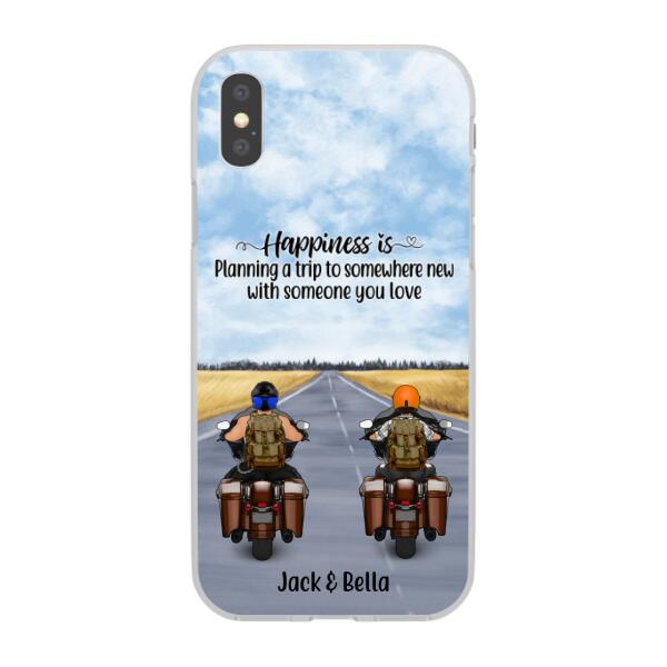 Personalized Phone Case, Travelling By Motorcycle Partners, Motorcycle Touring, Gift for Motorcycle and Travelling Lovers