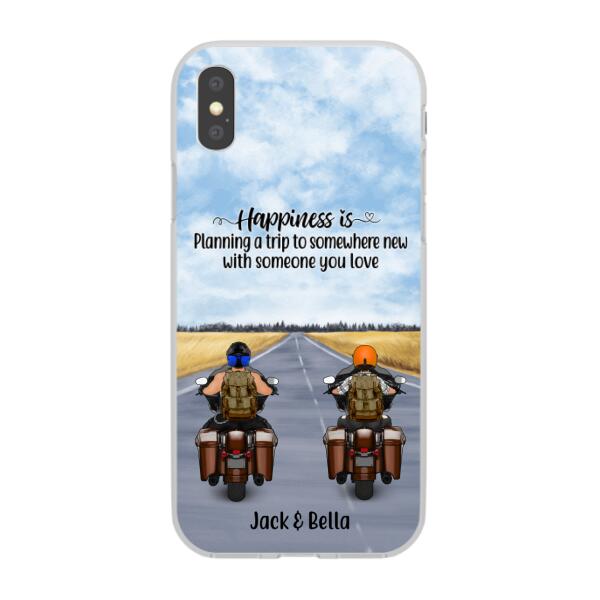 Personalized Phone Case, Travelling By Motorcycle Partners, Motorcycle Touring, Gift for Motorcycle and Travelling Lovers