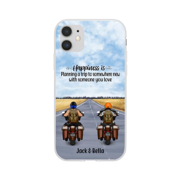 Personalized Phone Case, Travelling By Motorcycle Partners, Motorcycle Touring, Gift for Motorcycle and Travelling Lovers