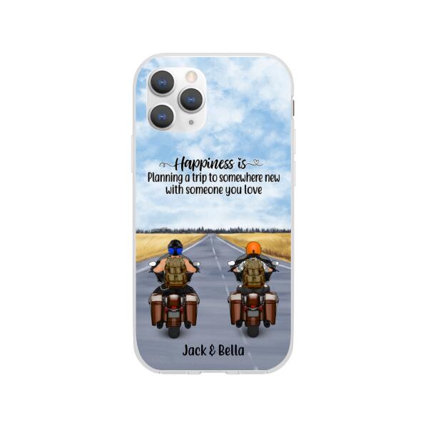 Personalized Phone Case, Travelling By Motorcycle Partners, Motorcycle Touring, Gift for Motorcycle and Travelling Lovers