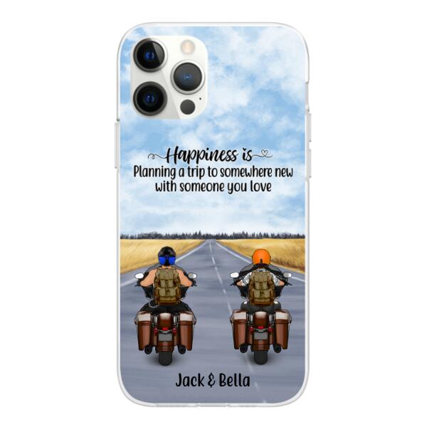 Personalized Phone Case, Travelling By Motorcycle Partners, Motorcycle Touring, Gift for Motorcycle and Travelling Lovers