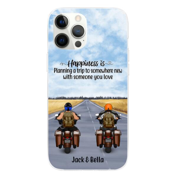 Personalized Phone Case, Travelling By Motorcycle Partners, Motorcycle Touring, Gift for Motorcycle and Travelling Lovers