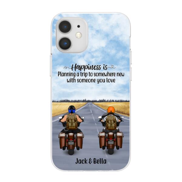 Personalized Phone Case, Travelling By Motorcycle Partners, Motorcycle Touring, Gift for Motorcycle and Travelling Lovers