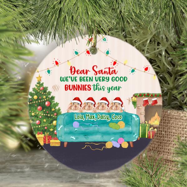 Personalized Metal Ornament, Dear Santa We've Been A Very Good Bunnies This Year, Christmas Gift For Bunny Lovers