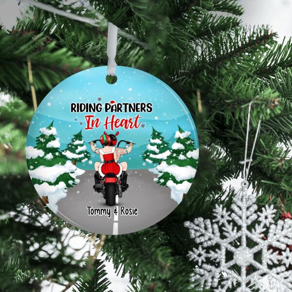 Personalized Ornament, Christmas Motorcycle Couple, Christmas Gift For Motorcycle Lovers